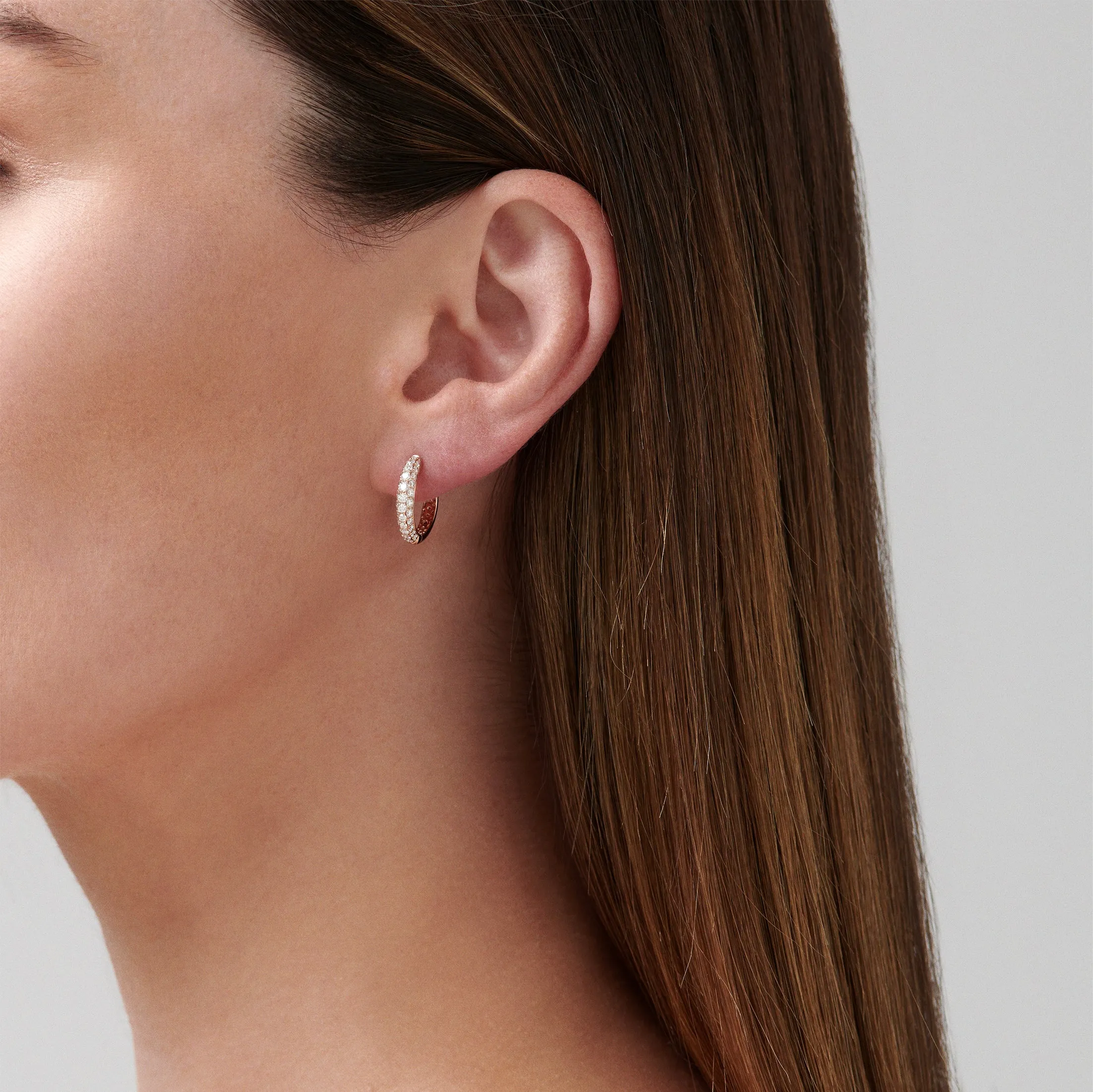 Artisan Round Huggies | White Gold