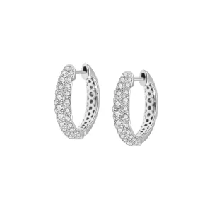 Artisan Round Huggies | White Gold