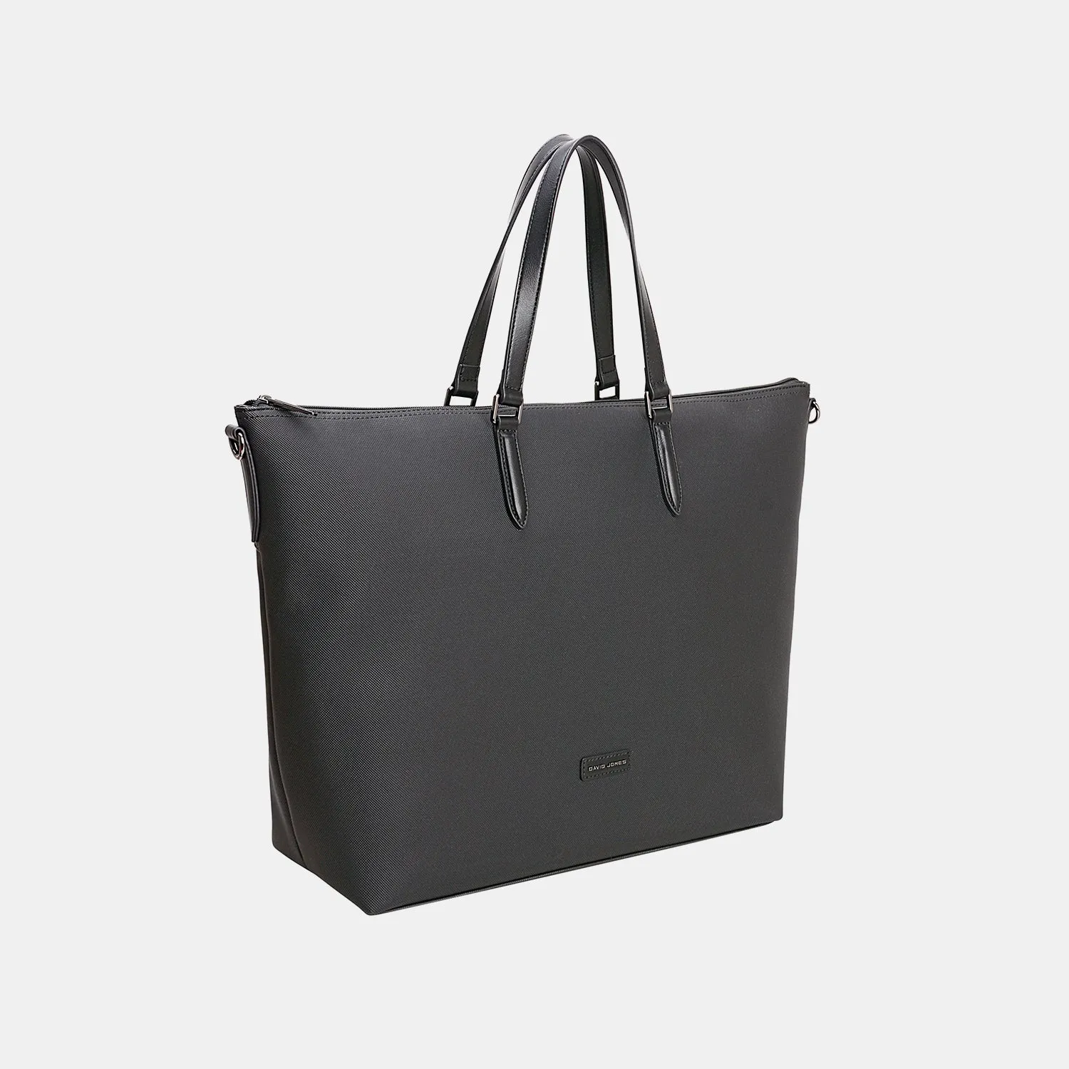 Black Vegan Leather Large Tote Bag