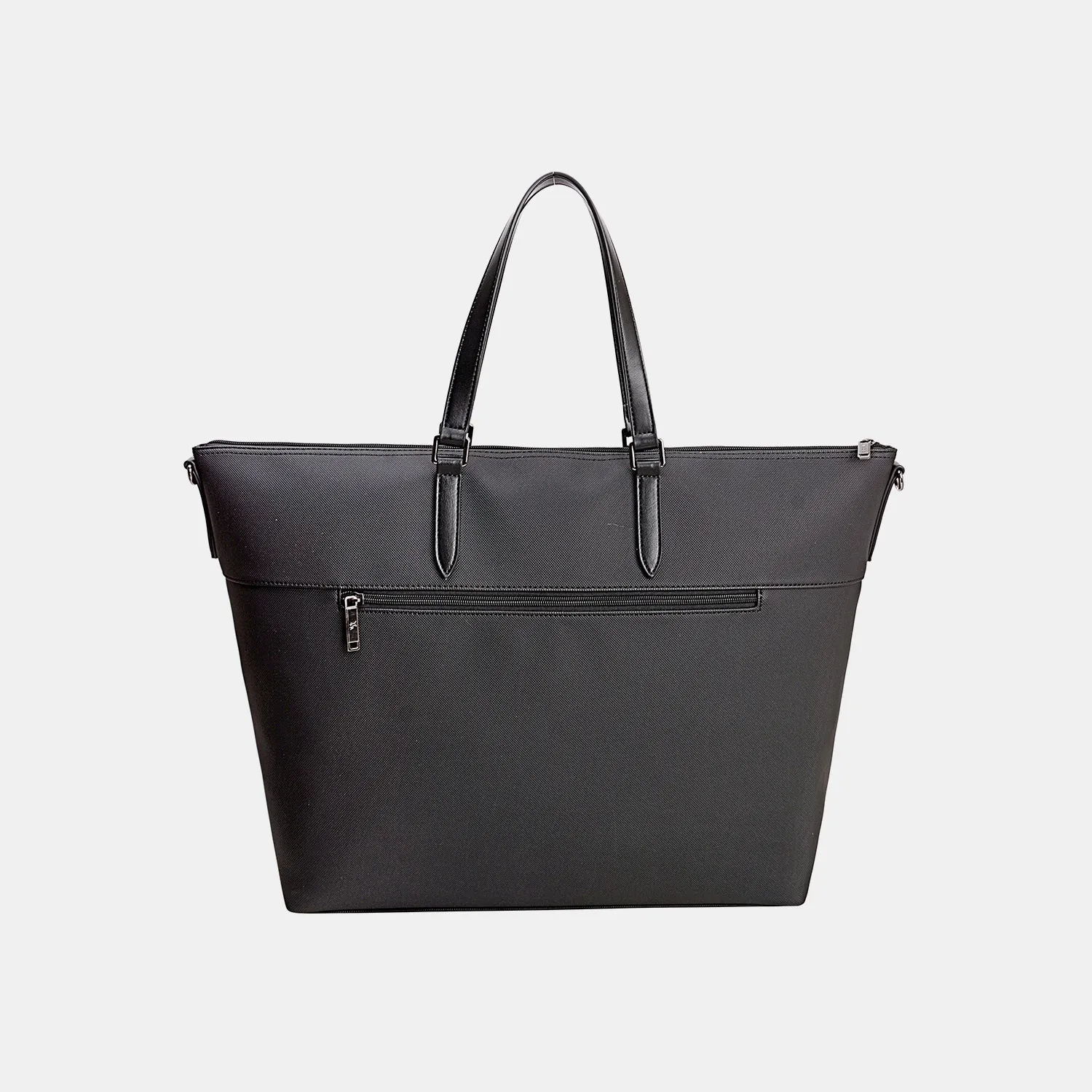 Black Vegan Leather Large Tote Bag
