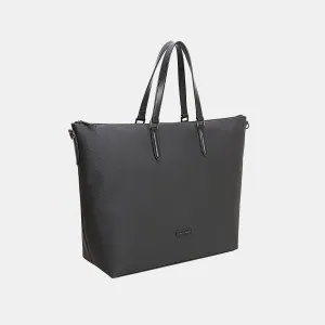 Black Vegan Leather Large Tote Bag