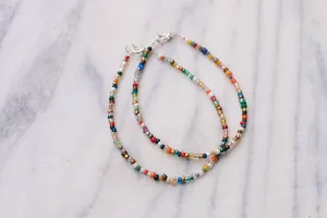 Bohemian Mixed Glass Beaded Anklet