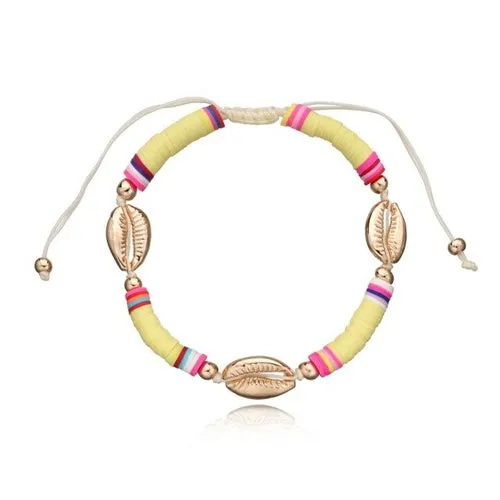 Boho Fashion Adjustable Soft Pottery Shelly Charm Anklet For Women