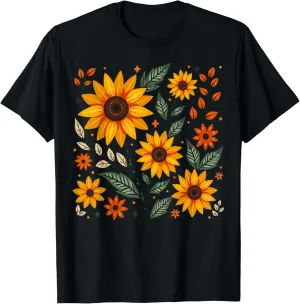 Boho Sunflower Floral T-Shirt