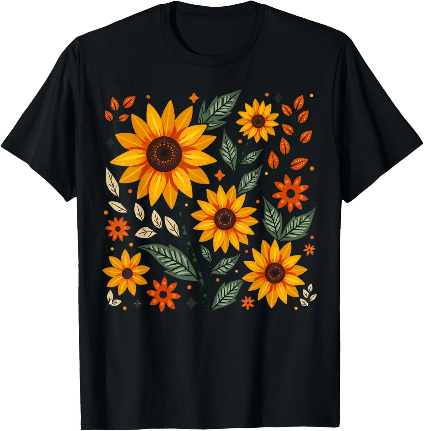 Boho Sunflower Floral T-Shirt
