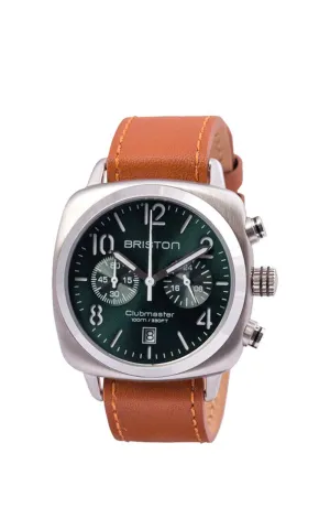 Briston Clubmaster Classic Steel Chronograph British Green Sunray Dial 40mm