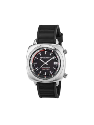 Briston Clubmaster Diver Brushed Steel Automatic HMS Black Dial 42mm