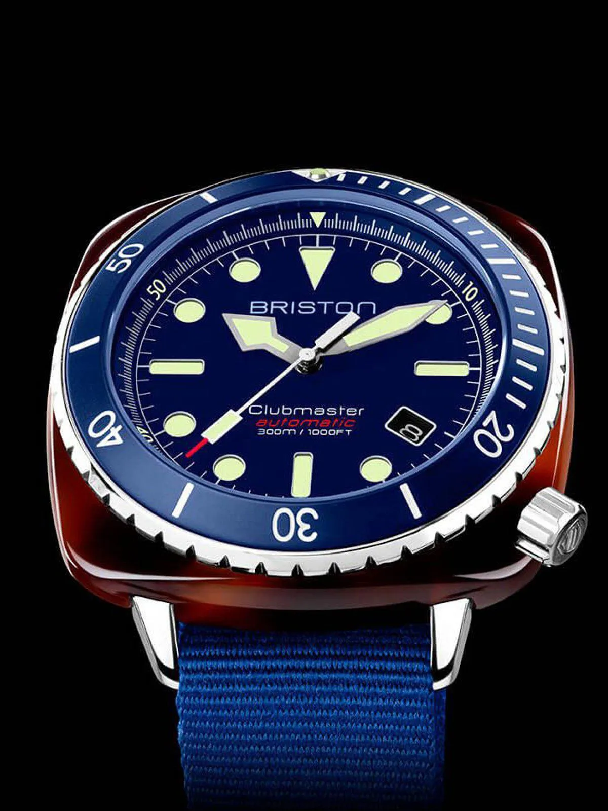 Briston Clubmaster Diver Pro Automatic Acetate Navy Blue 44mm