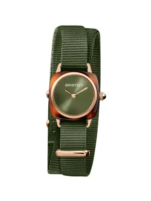 Briston Clubmaster Lady Acetate HM Green Olive Sunray Dial Rose Gold Double Tour 24mm