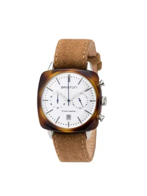 Briston Clubmaster Vintage Acetate Chronograph Tortoise Shell White Dial 40mm
