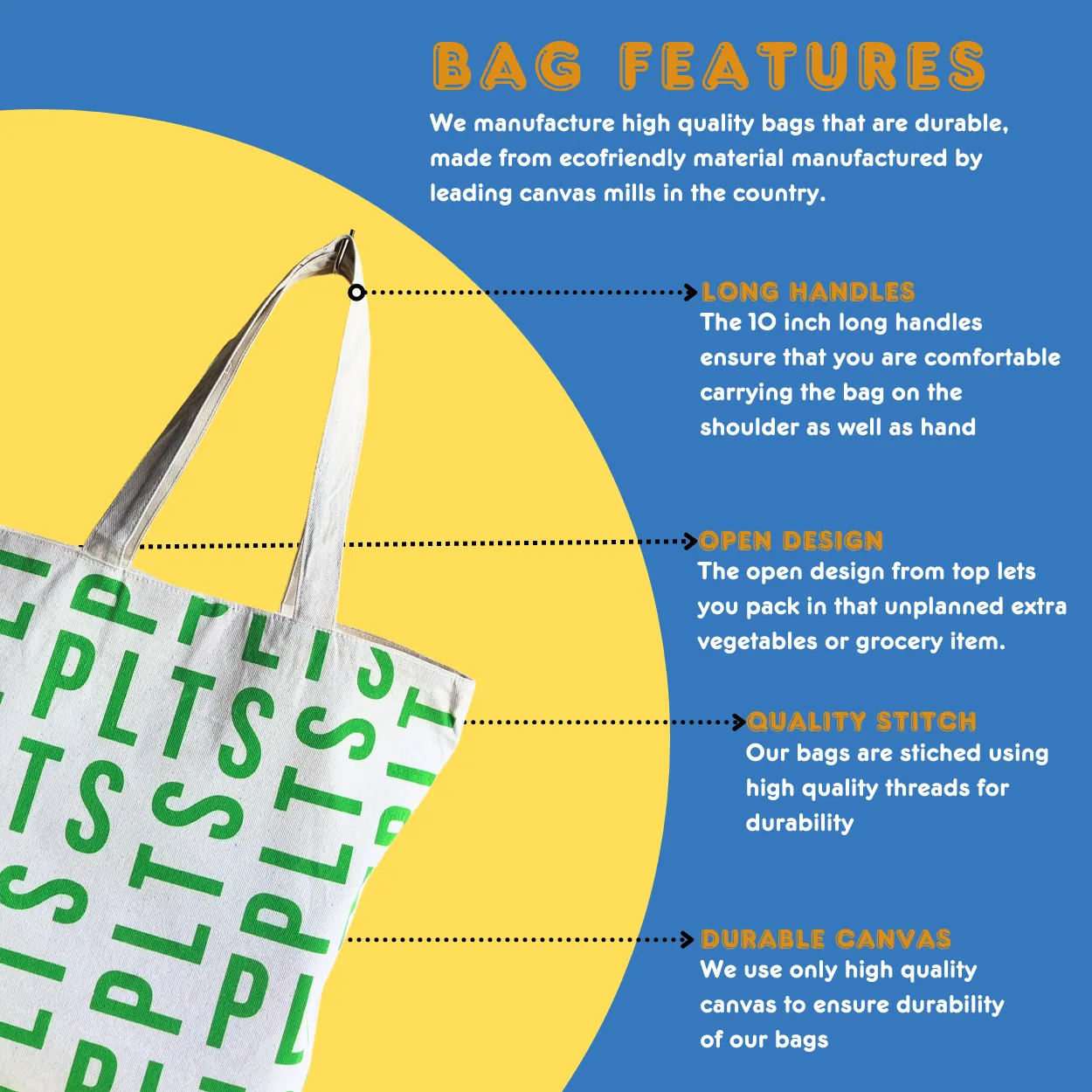 Canvas Shopping Bags - Alphabets
