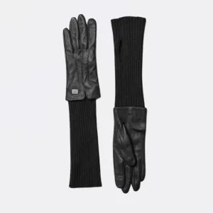 Carmel-N Leather Gloves With Knit Lining