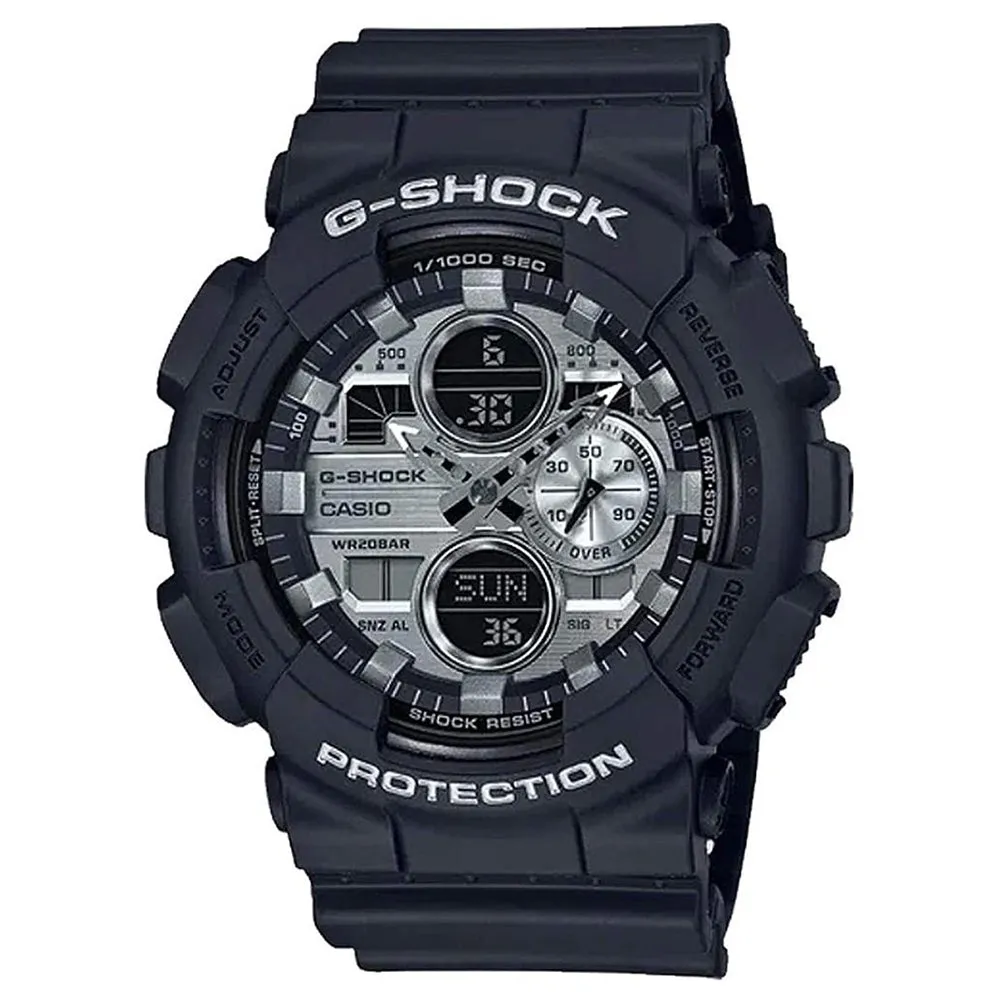 Casio Men's G-Shock Black Rubber Strap Gunmetal Analog-Digital Dial Quartz Watch - GA-140GM-1A1CR