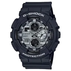 Casio Men's G-Shock Black Rubber Strap Gunmetal Analog-Digital Dial Quartz Watch - GA-140GM-1A1CR