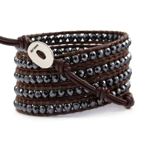 Chan Luu Hematite on Brown Leather
