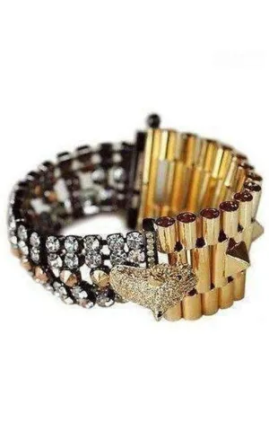 Cheetah Head Crystal Bracelet