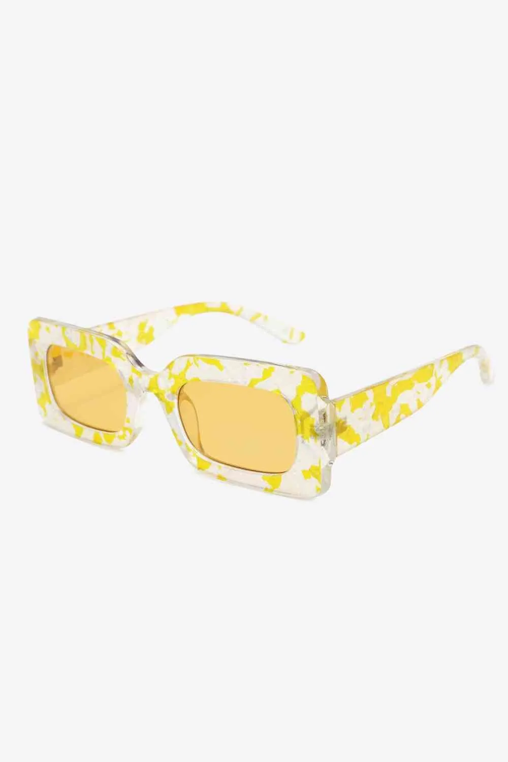 Chic Tortoiseshell Rectangle Sunglasses with UV Protection