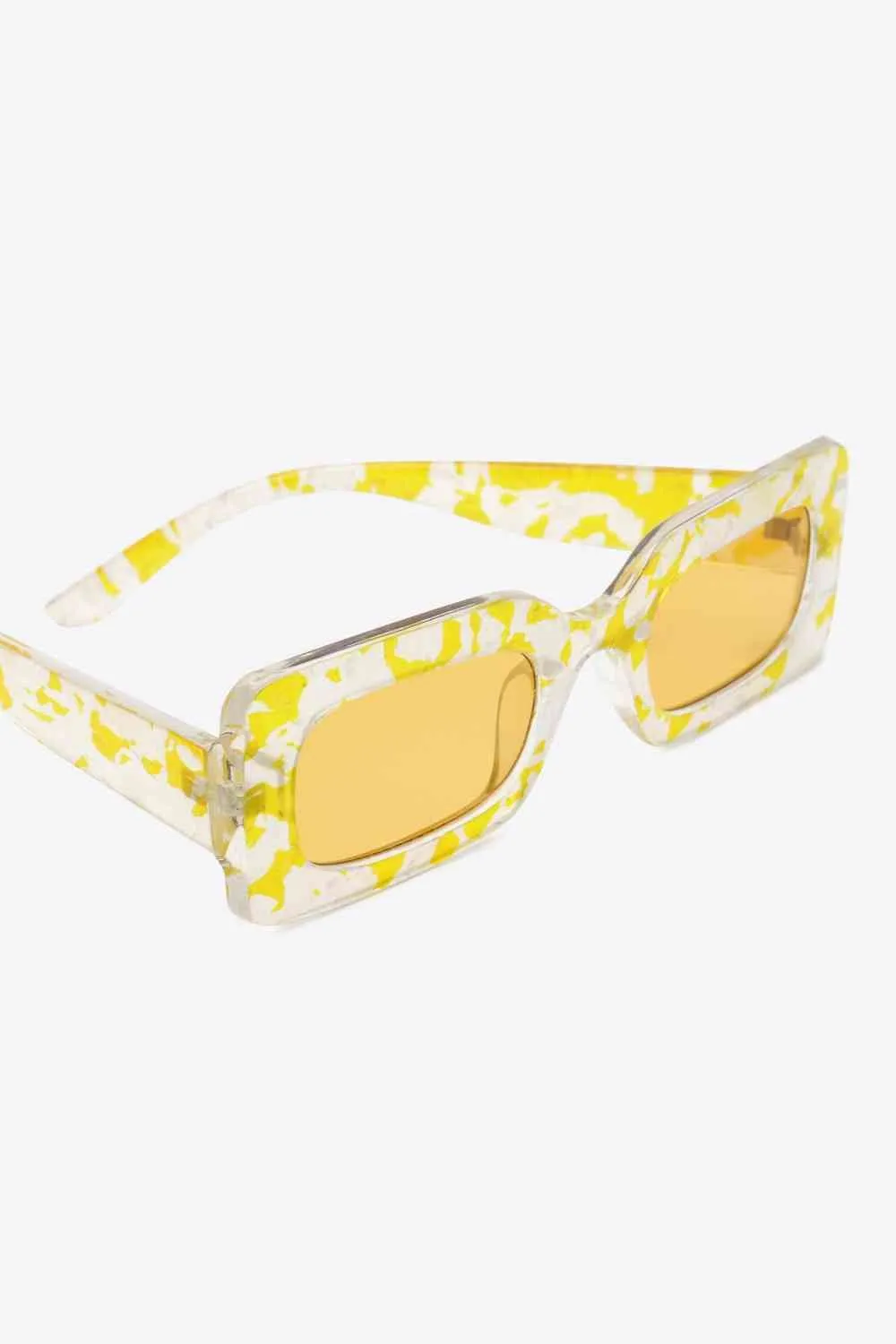 Chic Tortoiseshell Rectangle Sunglasses with UV Protection