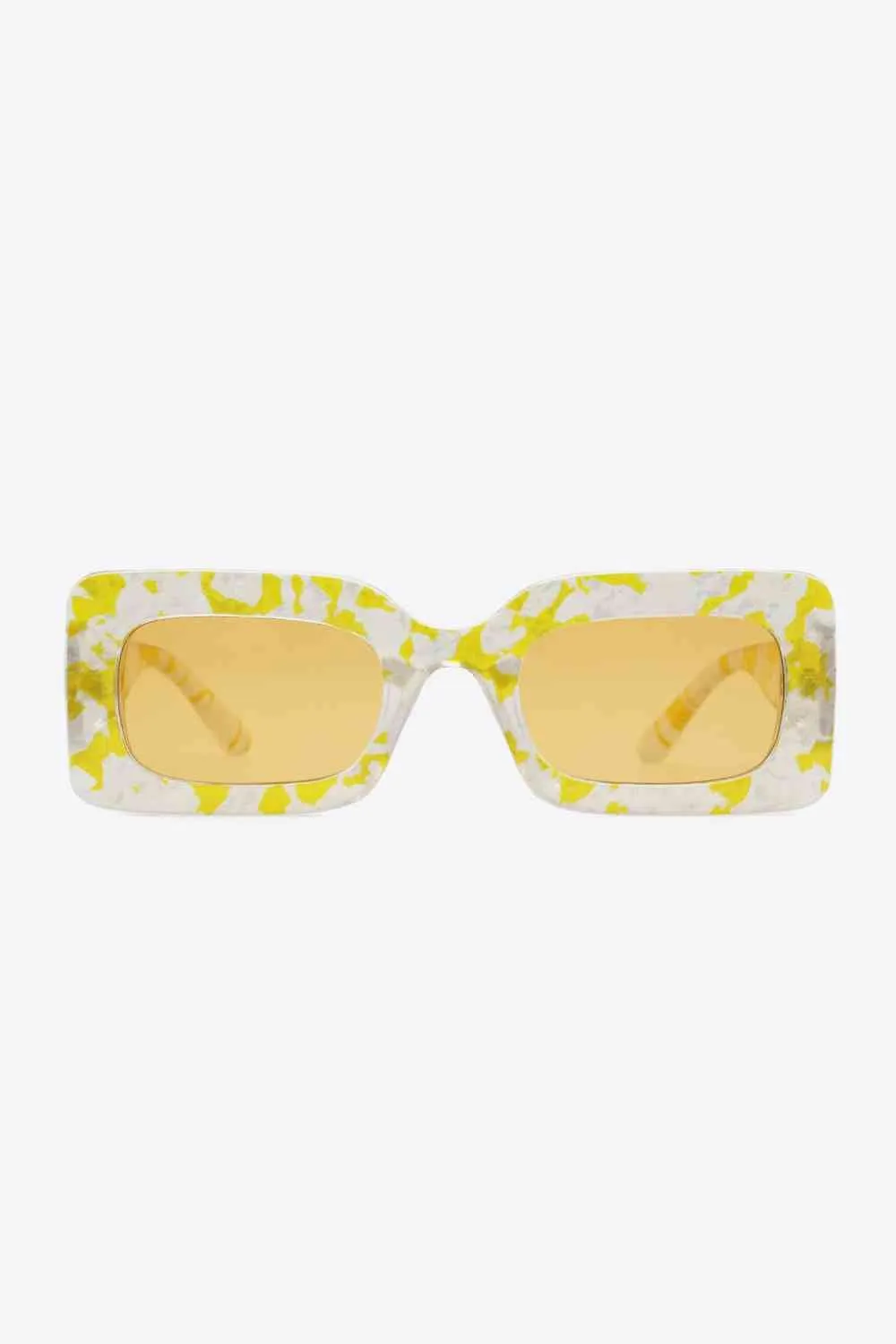 Chic Tortoiseshell Rectangle Sunglasses with UV Protection