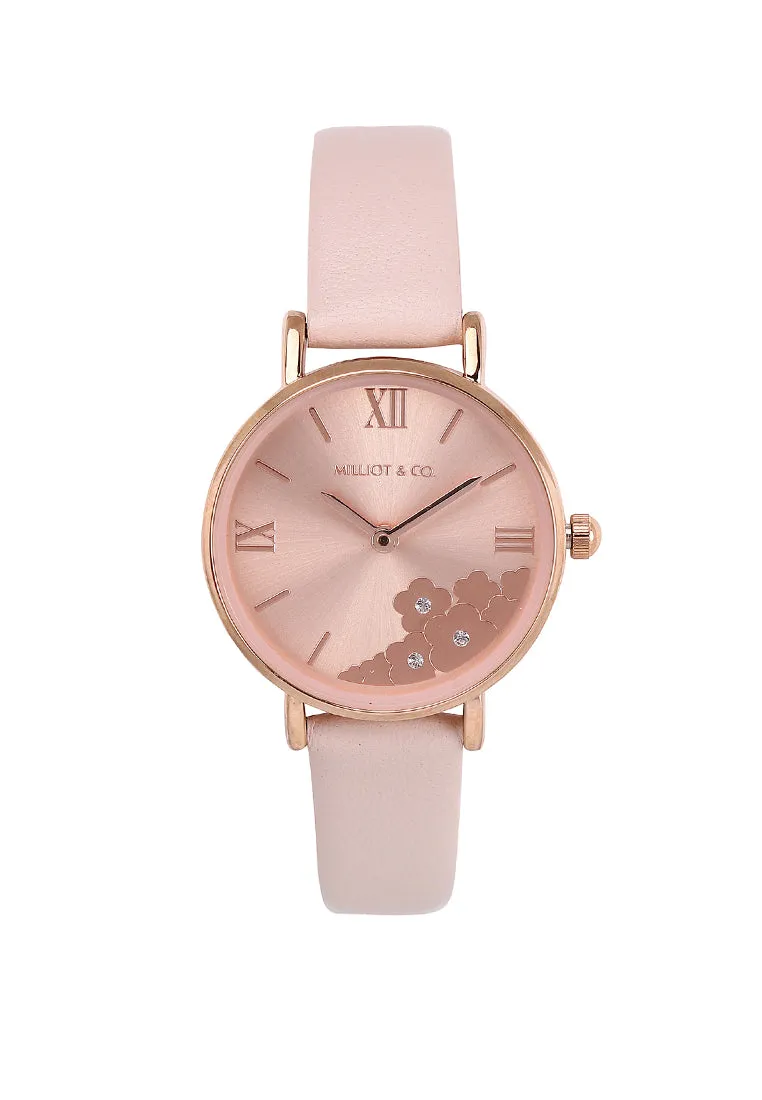 Claire Rose Gold Leather Analog Watch (Nude)