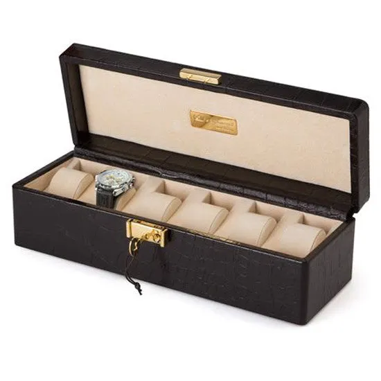 CROCCO LEATHER CASE FOR 6 WATCHES