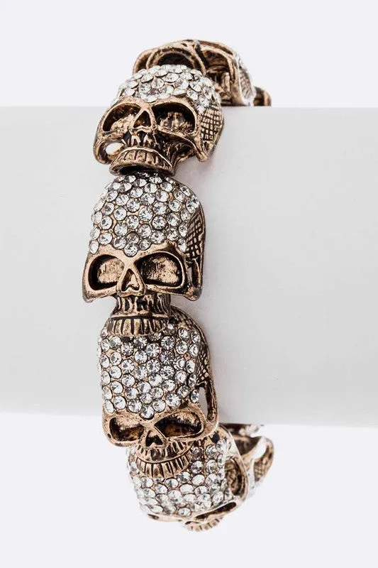 Crystal Skull Stretch Bracelet