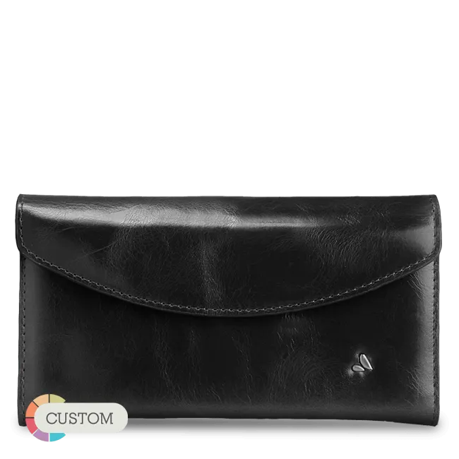 Customizable Classic Leather Lady Wallet - Premium leather Horizontal lady wallet