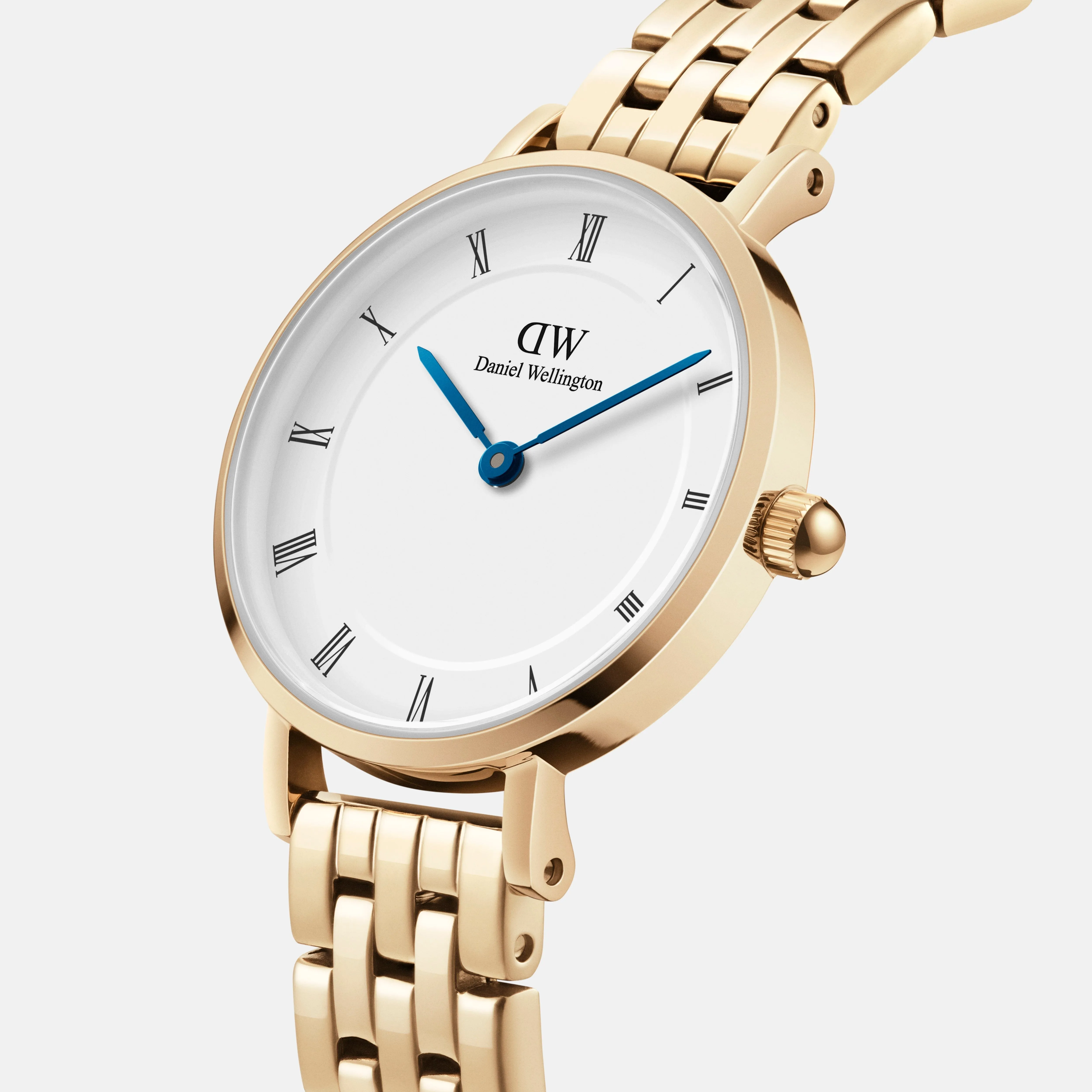 Daniel Wellington Petite Roman Numerals 28 5-Link G White Watch