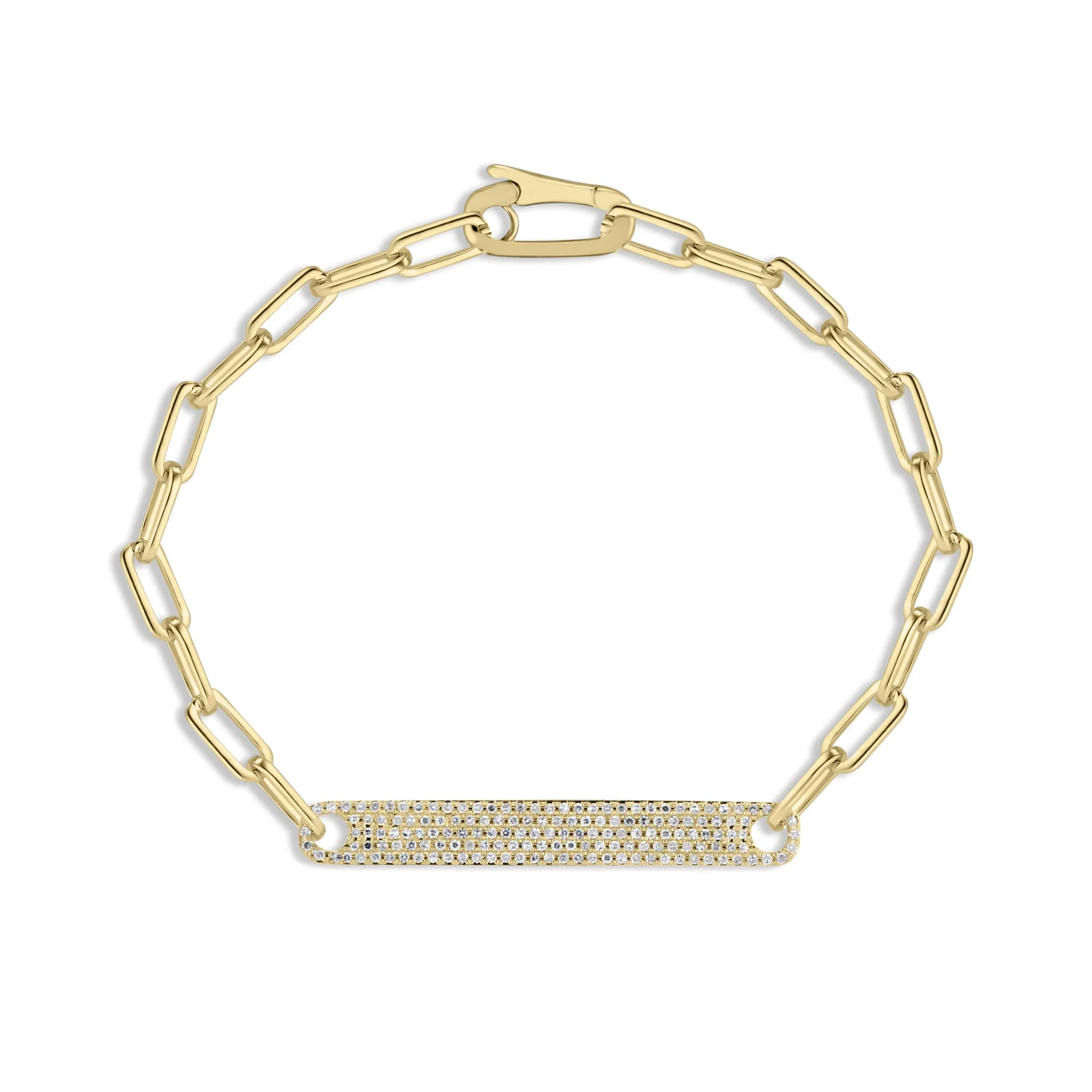 Diamond Bar Wide Link Bracelet