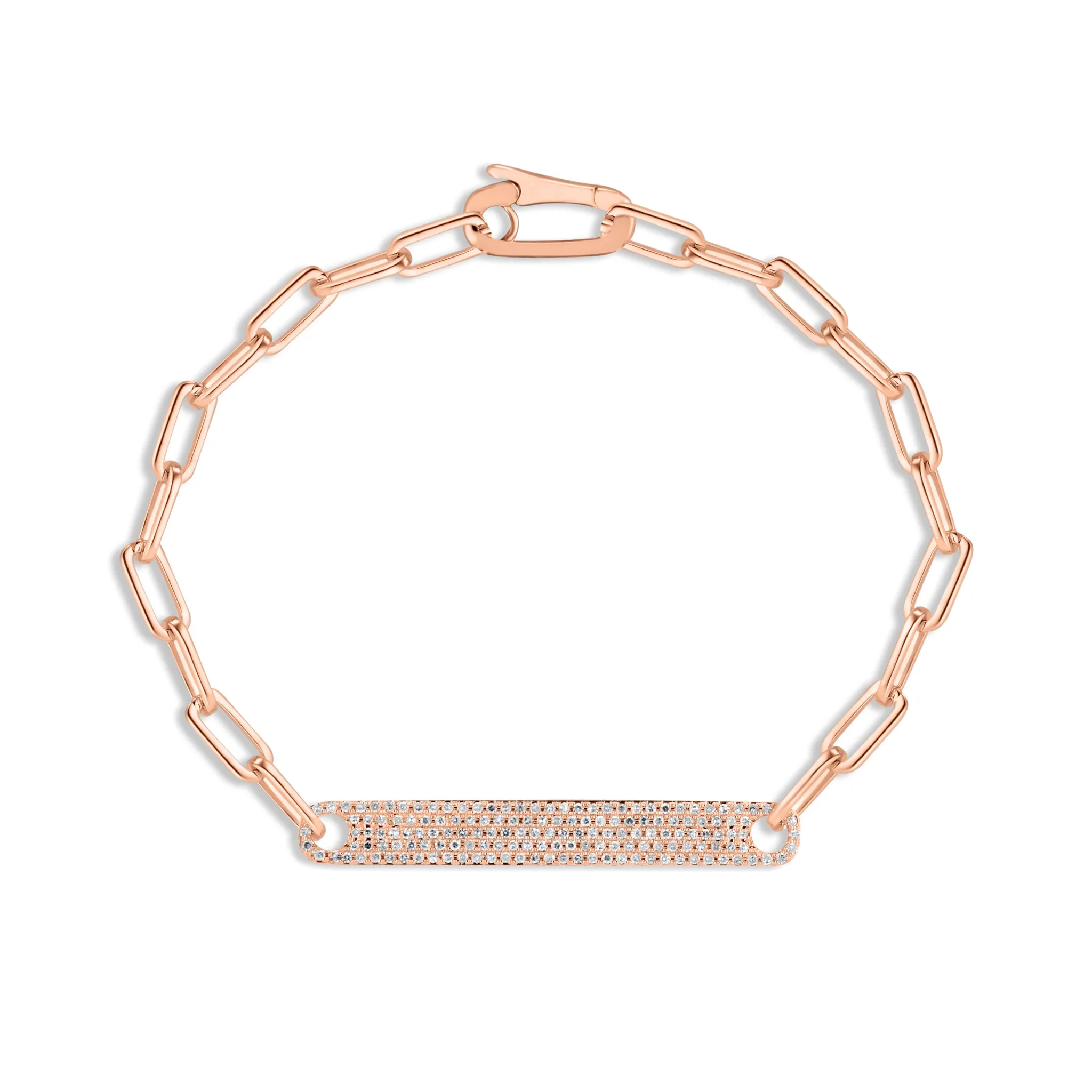 Diamond Bar Wide Link Bracelet