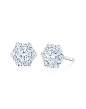 Diamond Hexagonal Stud Earrings