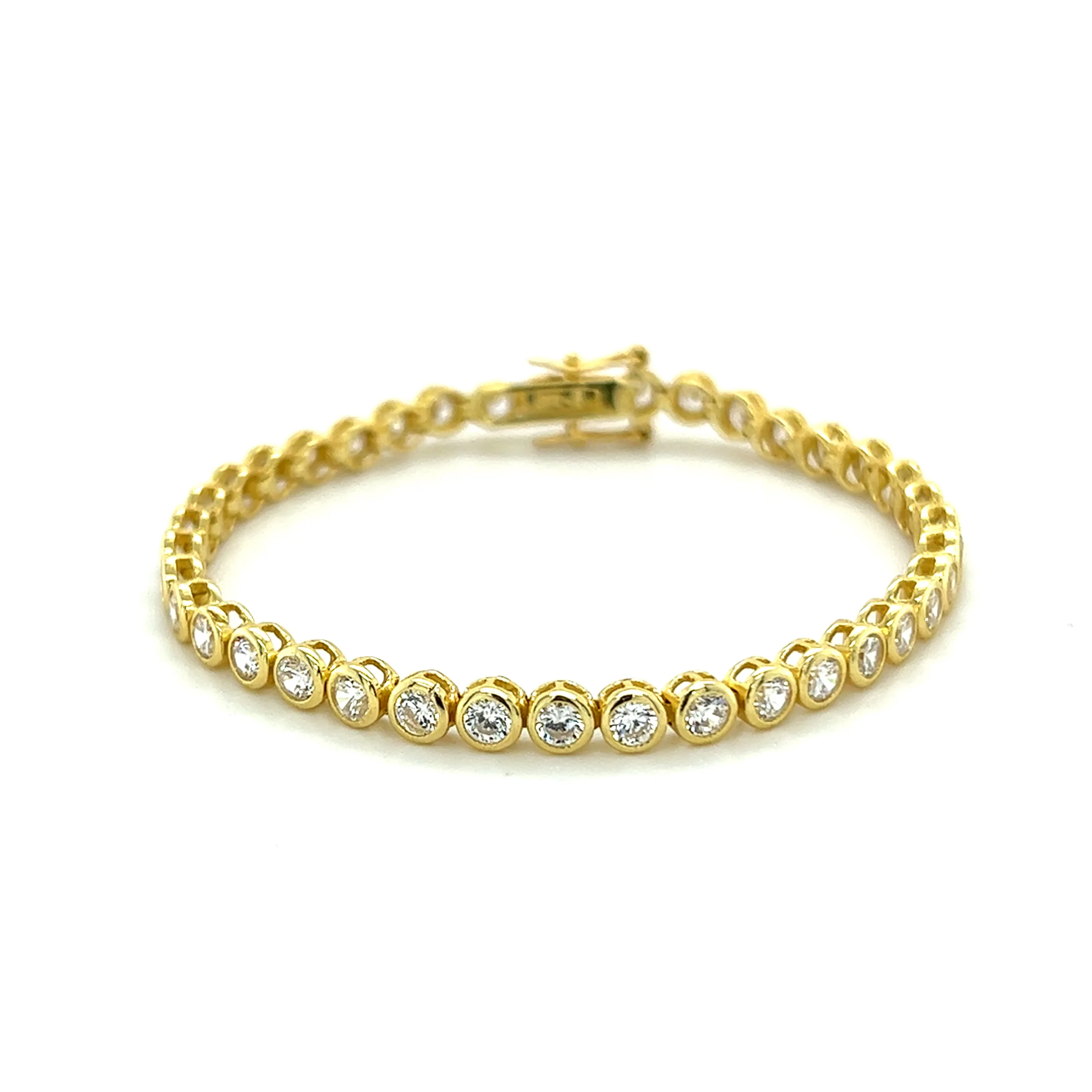 Diamond Round CZ’s Bezel Set Tennis Bracelet