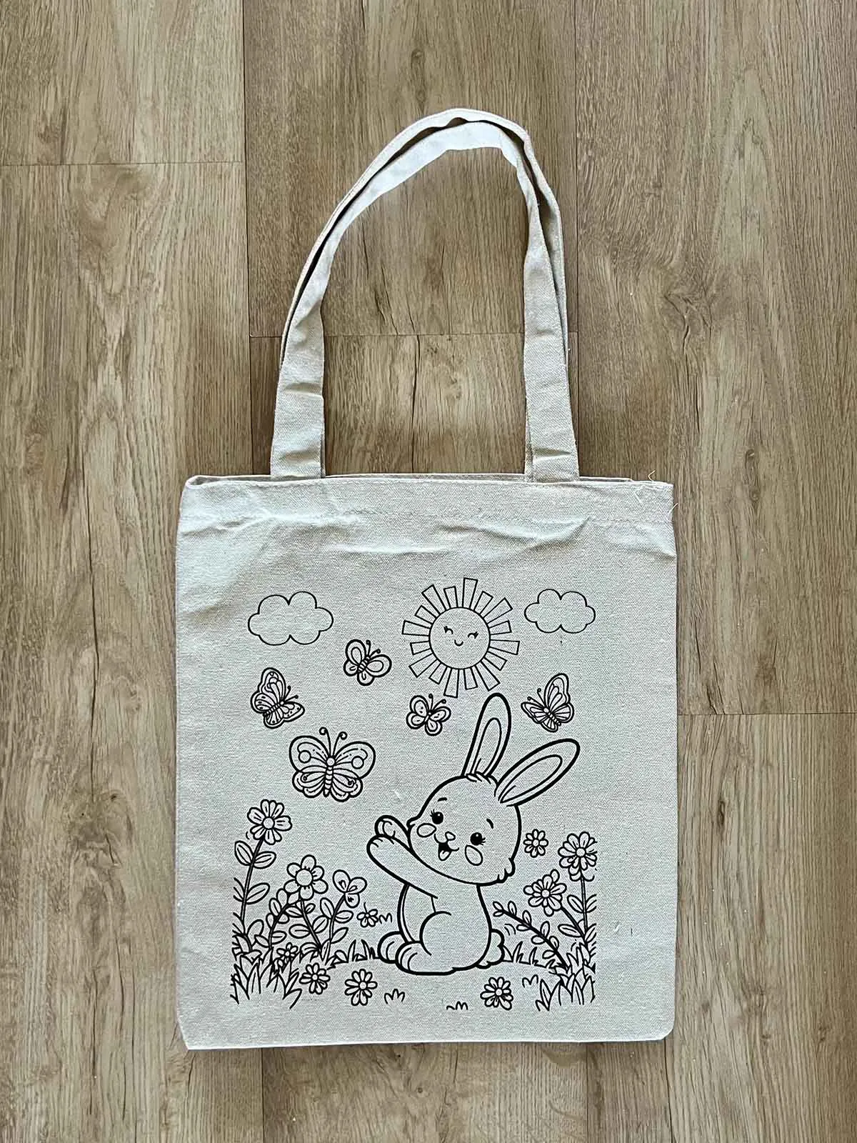 DIY Colouring Bunny Rabbit Tote Bag