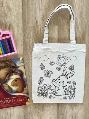 DIY Colouring Bunny Rabbit Tote Bag