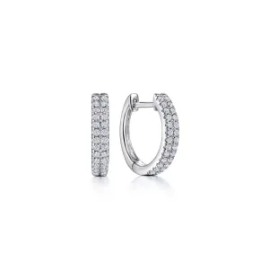 Double Pave Diamond Row Huggie Earrings