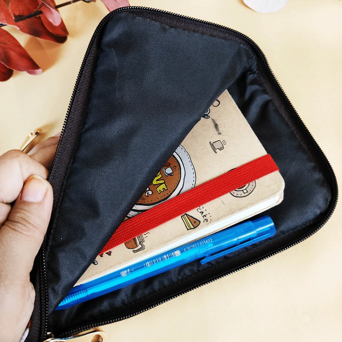 Dual-Zip Kalamkari Orange Peacock