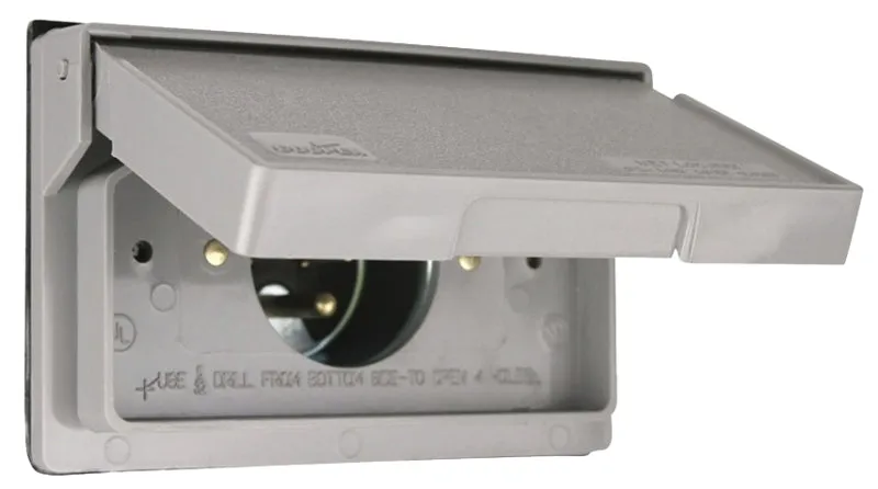 Eaton S3999-SP Weatherproof Cover, 3/4 in L, 4-3/4 in W, Plastic, Gray :EA: QUANTITY: 1
