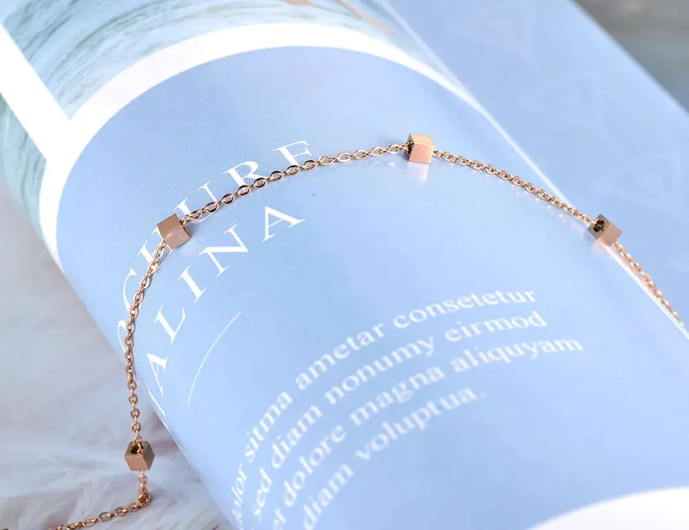 Fashion Geometric Square Charm Chain Anklets For Women
