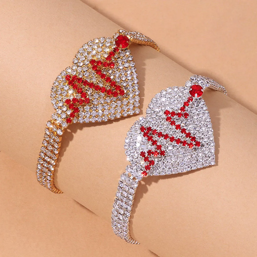 Fashion Tennis Chain Rhinestone Heart Anklet for Women
