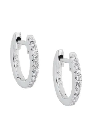 FC Creations Earrings 14K Gold Diamond Huggies | White Gold