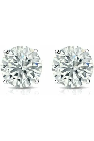 FC Creations Earrings 14K Gold Diamond Studs CTTW  0.50 Carat | White Gold