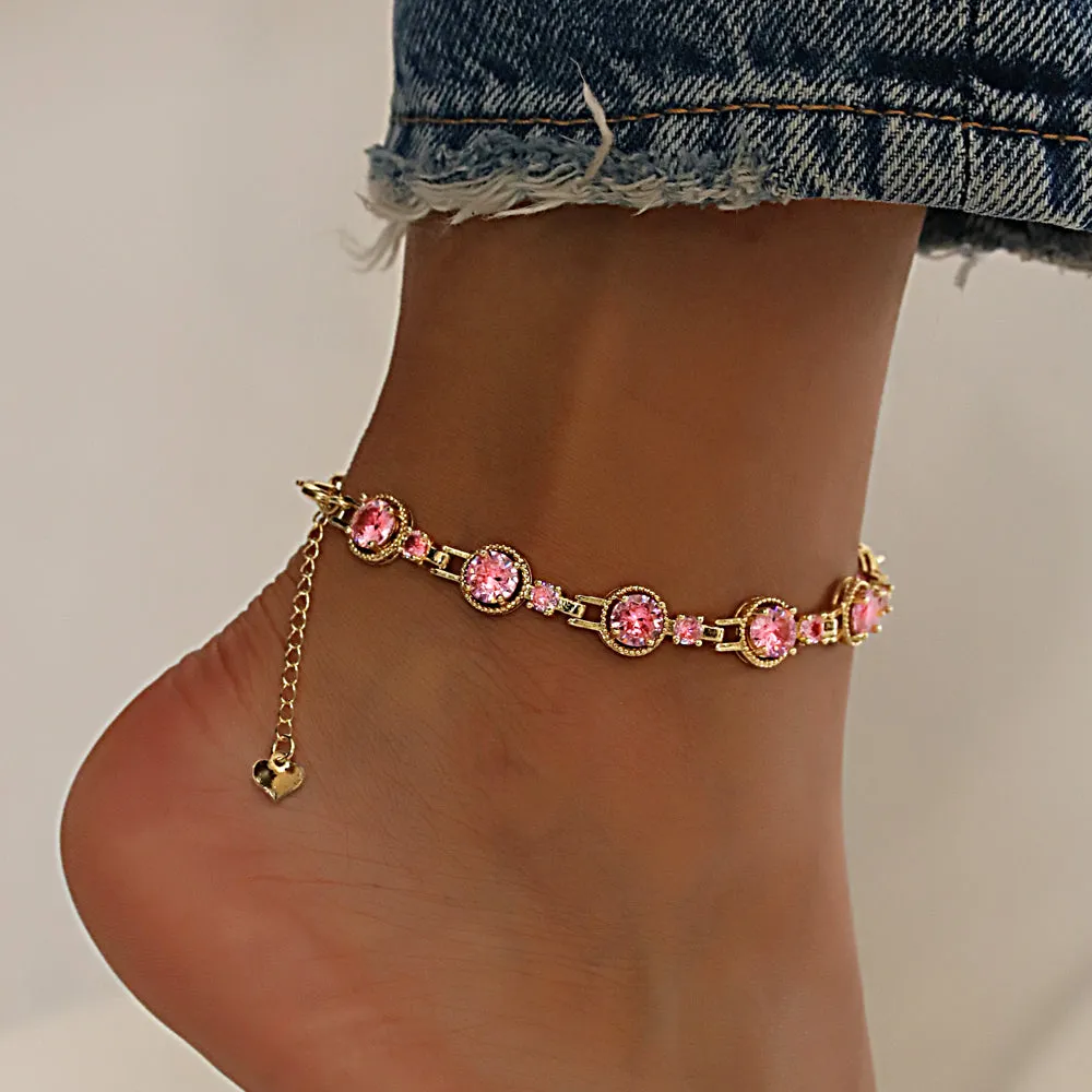 Full Stones CZ Anklet A 2108 (G) P