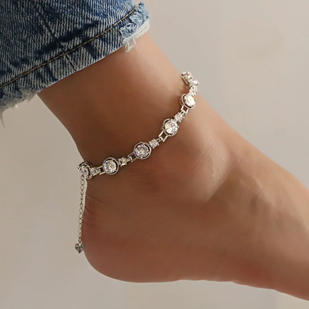 Full Stones CZ Anklet A 2108 (S) W