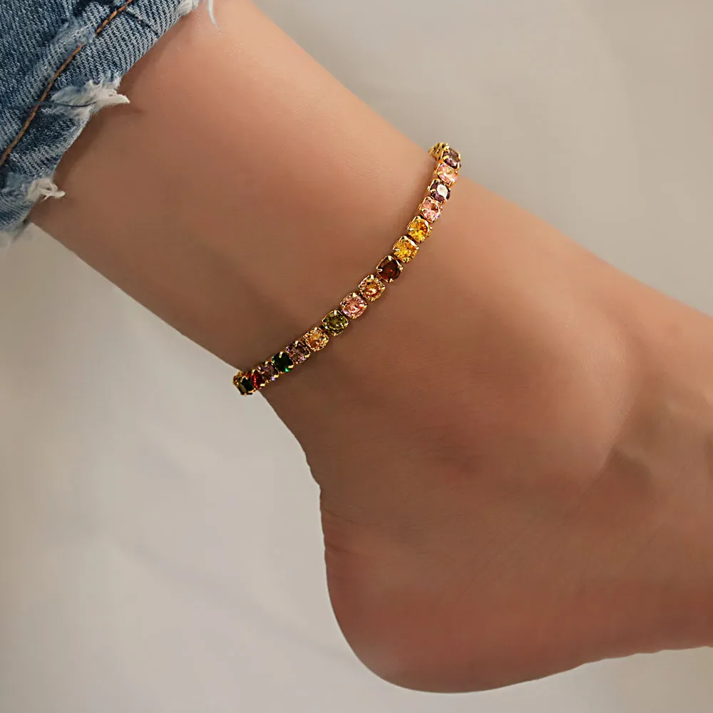 Full Stones CZ Anklet A 2111 (G) M
