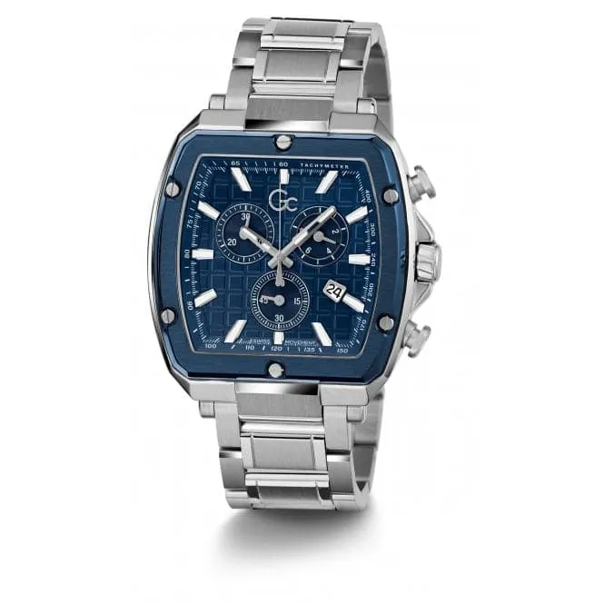 GC Gents Spirit Tonneau Silver Blue Watch Y83005G7MF