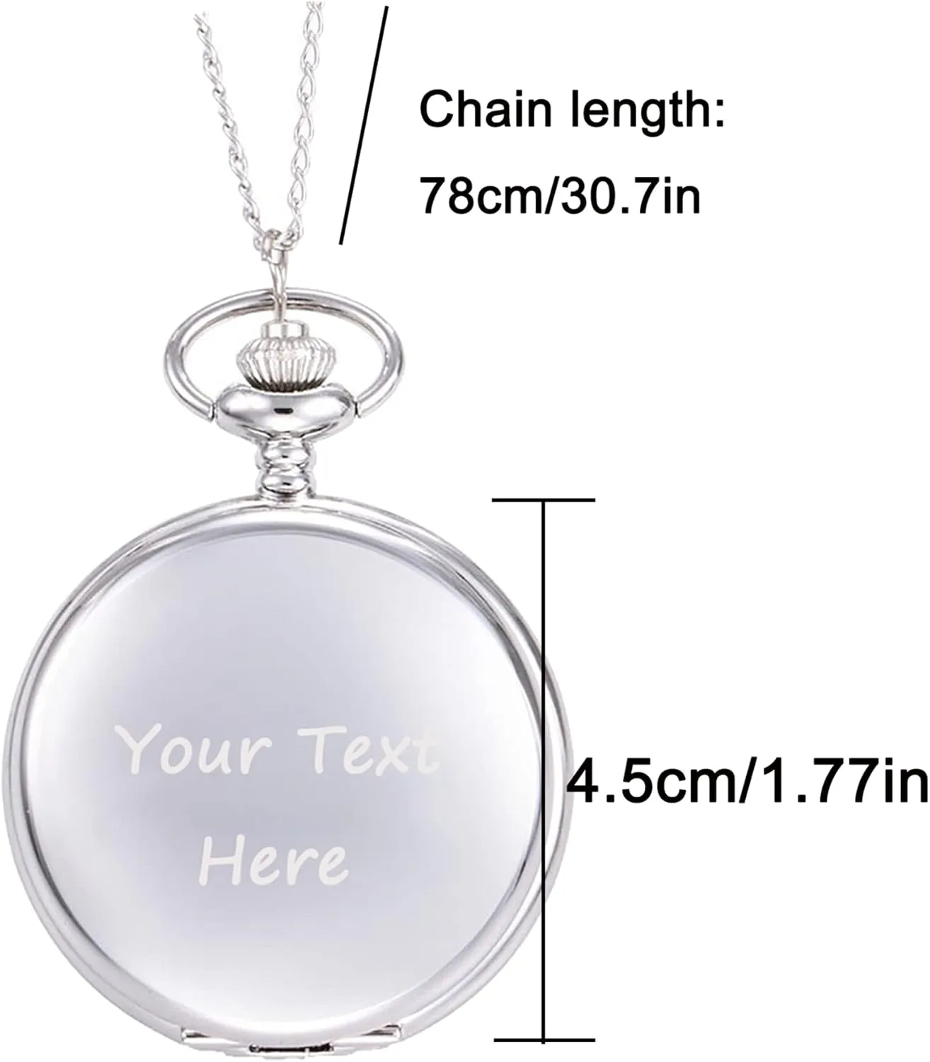 Godchoices Personalized Pocket Watch Custom Photo Pocket Watch with Chain for Men/Women Engraved with Any Words, Personalized Photo Gift for Father and Boyfriend