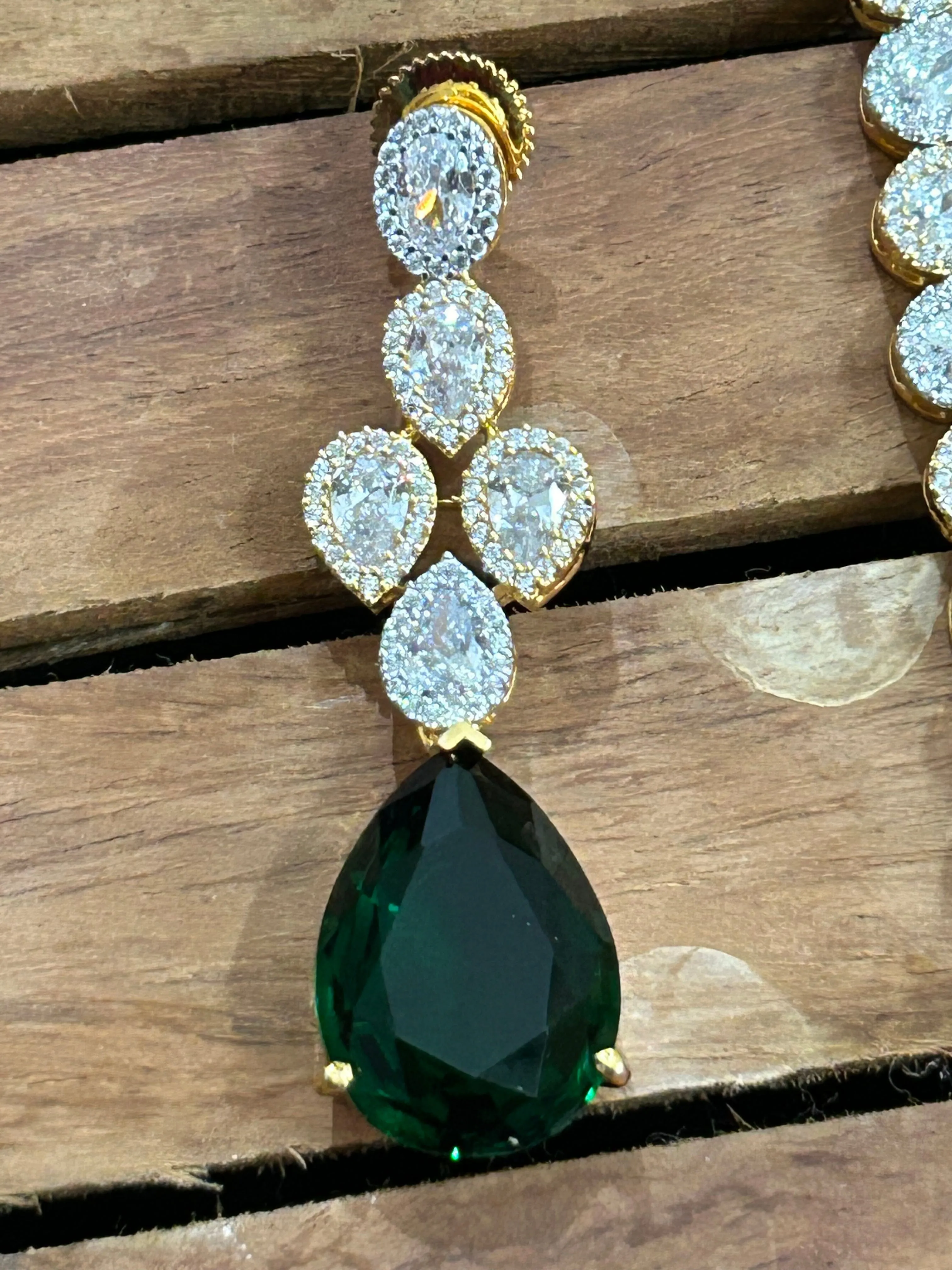 Green American Diamond Necklace