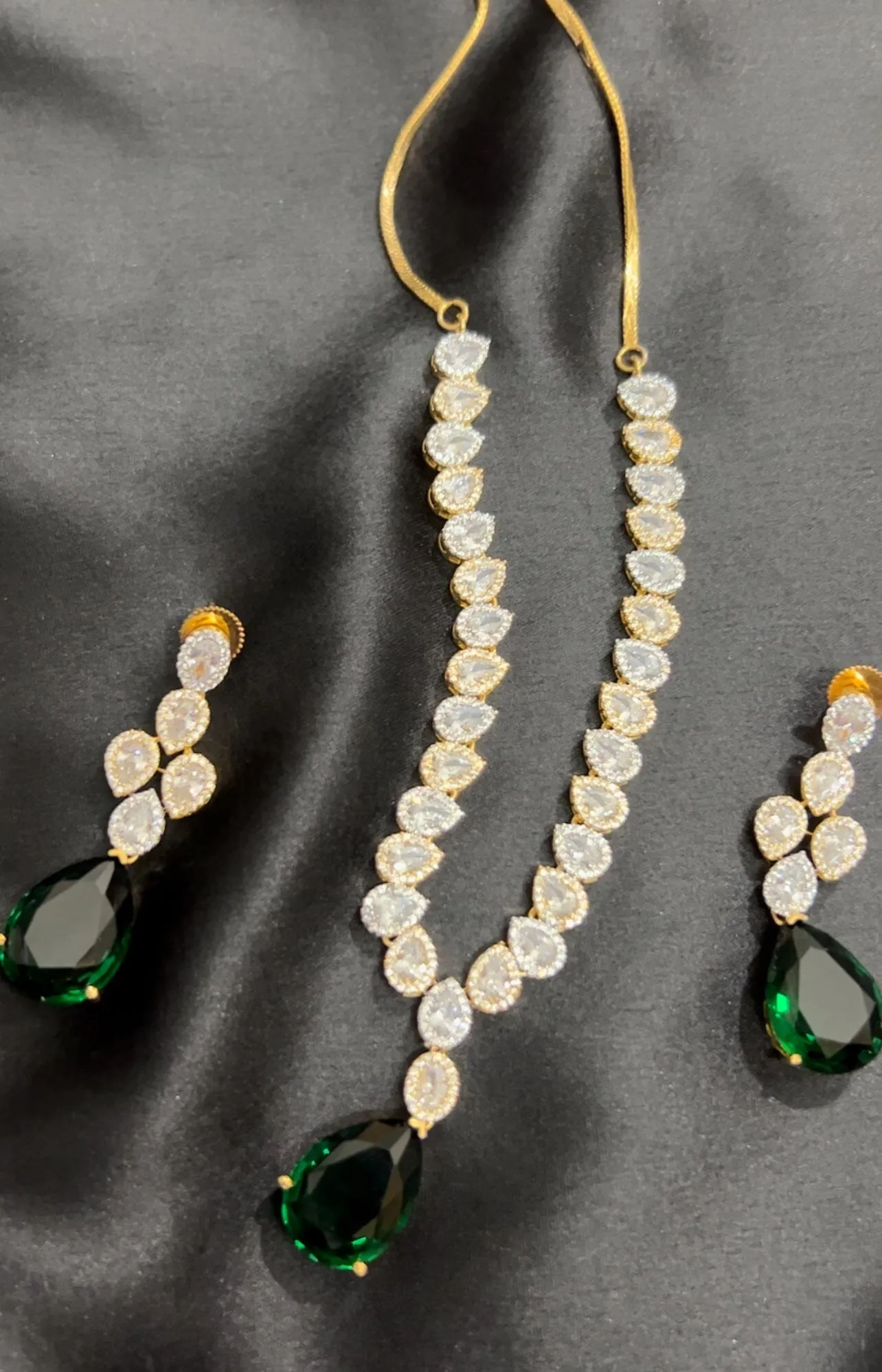 Green American Diamond Necklace