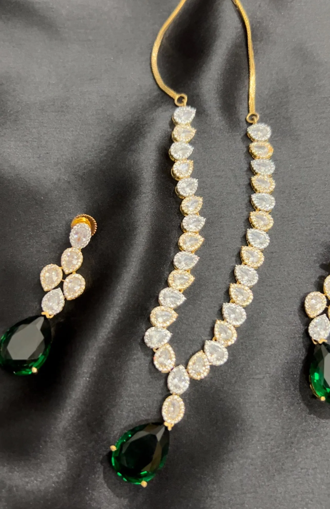 Green American Diamond Necklace