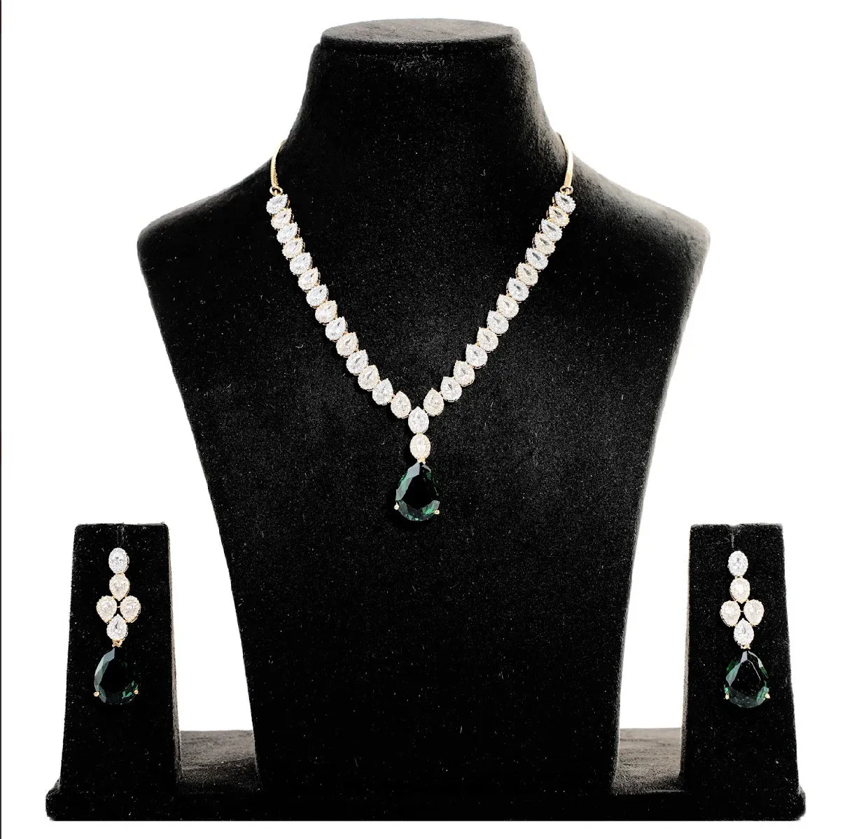 Green American Diamond Necklace